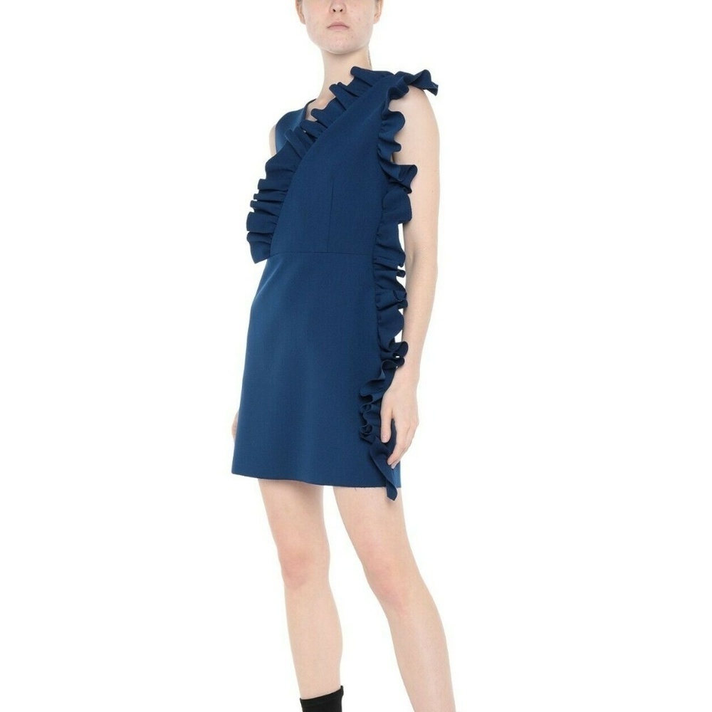 MSGM Short runway couture dress in blue Size 12 US / 48 EUR NWT